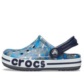 Crocs (GS) Bayaband-trykt træsko “Blue Grey” 205810-025