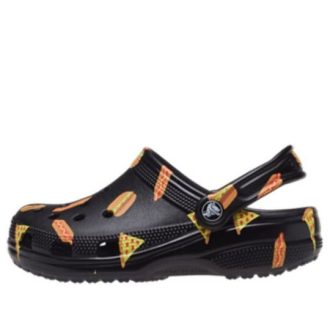 Crocs (GS) Classic Food Print Træsko “Sort Gul” 207150-001