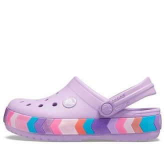 Crocs (GS) Crocband Chevron Perletræsko “Lilac Multi” 207007-5PR