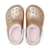 Crocs (GS) klassiske forede glittertræsko “Gold Pink” 207462-2UB