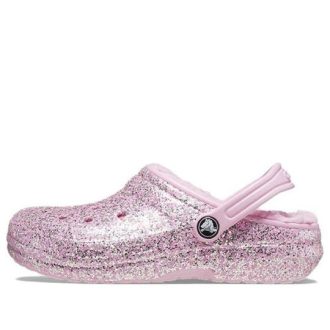 Crocs (GS) klassiske forede glittertræsko “Pink” 207463-6S0