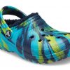 Crocs (GS) klassiske forede marmortræsko “Blue Tie Dye” 207238-4HQ