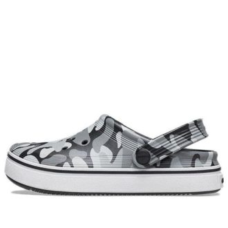 Crocs (GS) Off Court-trykte træsko “Grå sort hvid” 209150-066