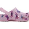 Crocs (PS) Klassisk træsko sommerfuglemønster udendørs fladhæl Sports Pink sandaler 206414-6GD